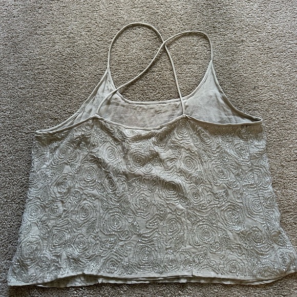 Liz Claiborne Vintage y2k Silk Floral Beaded Top - Picture 2 of 3